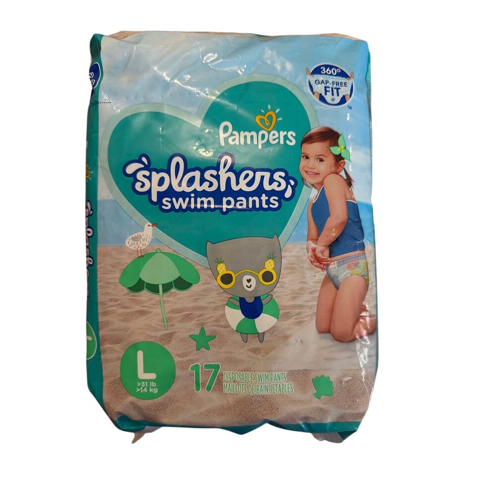 Pampers Splashers Disposable Swim Pants Jumbo Pack - Large L 31+ lbs - 17 ct